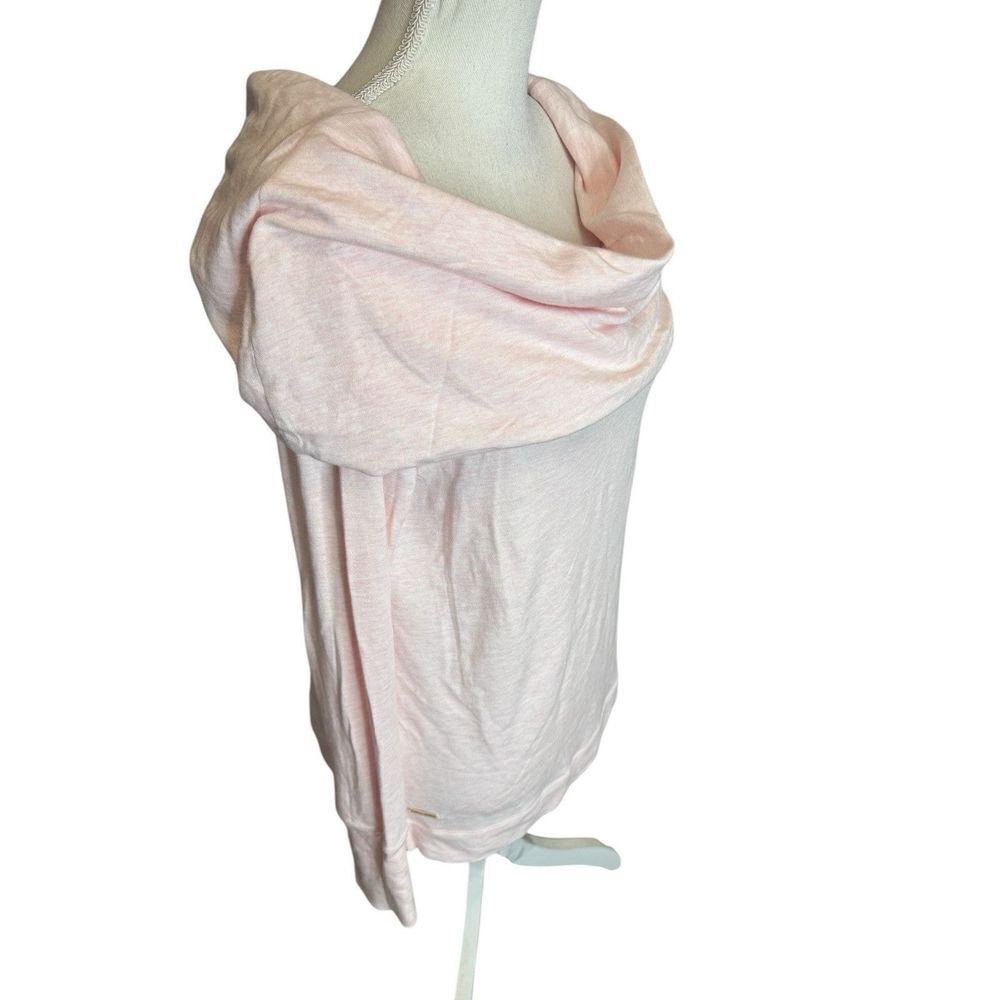 Lilly Pulitzer Off The Shoulder Heather Pink Cowl Neck Long Sleeve Shirt Med NWT - Picture 3 of 6